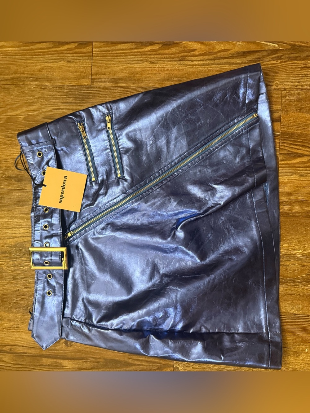 superdown Metallic Blue Mini Skirt - Picture 3 of 6